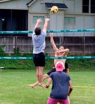 Grass Volleyball Block