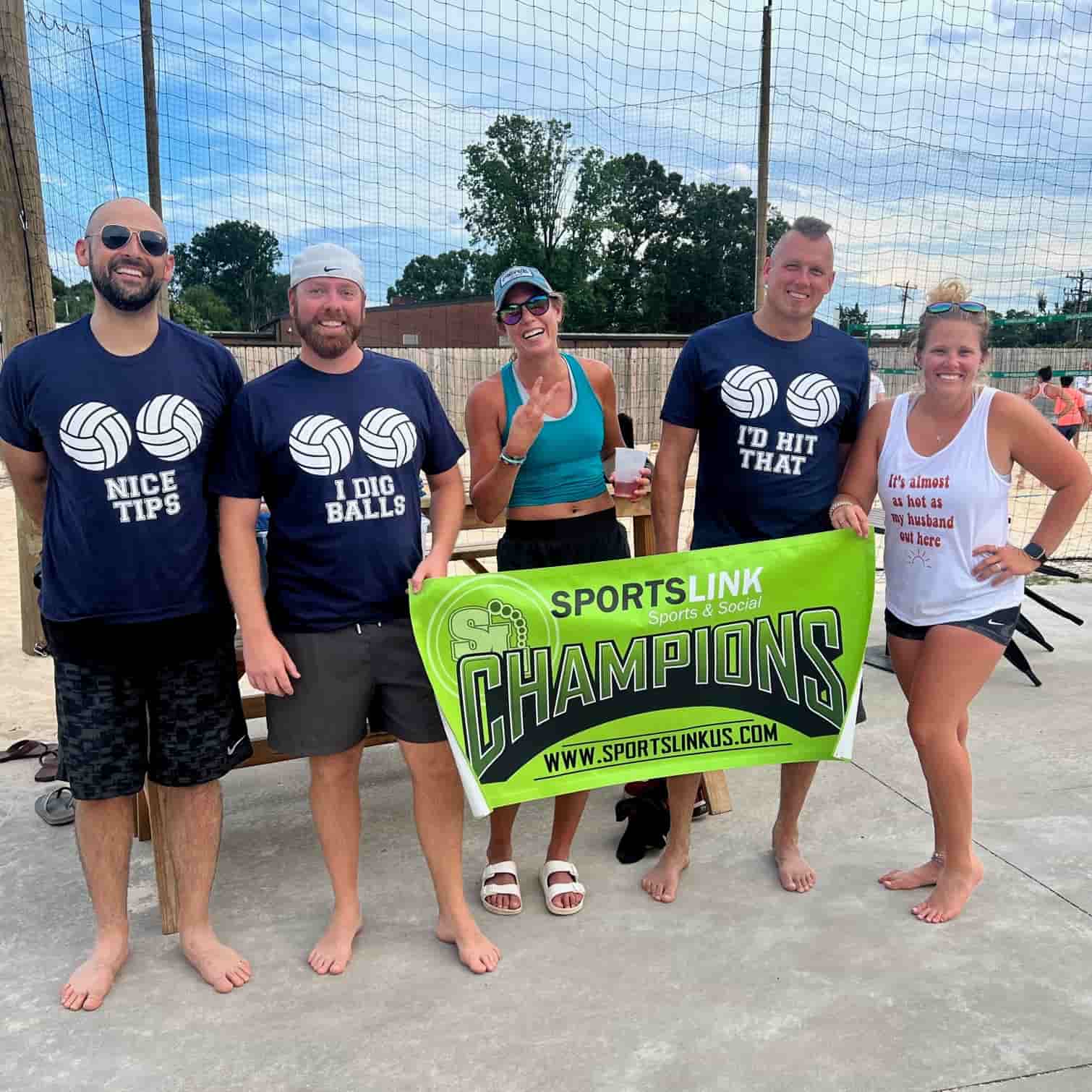 Volleyball Champs with funny shirts